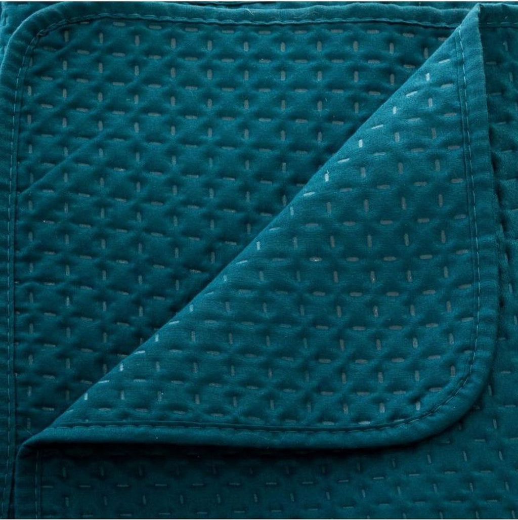 Bedsprei 260 x 240 cm met 2 kussenslopen, blauw en groen (7)