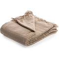 Katoenen bedsprei beige taupe, 230 x 250 cm, 2 personen