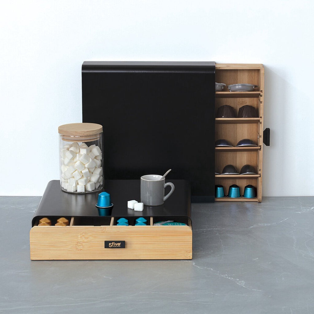 Capsulehouder zwart metaal en bamboe, Nespresso en Dolce Gusto (13)