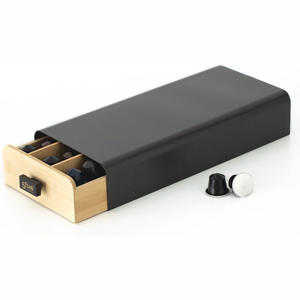 Capsulehouder zwart metaal en bamboe, Nespresso en Dolce Gusto (11)
