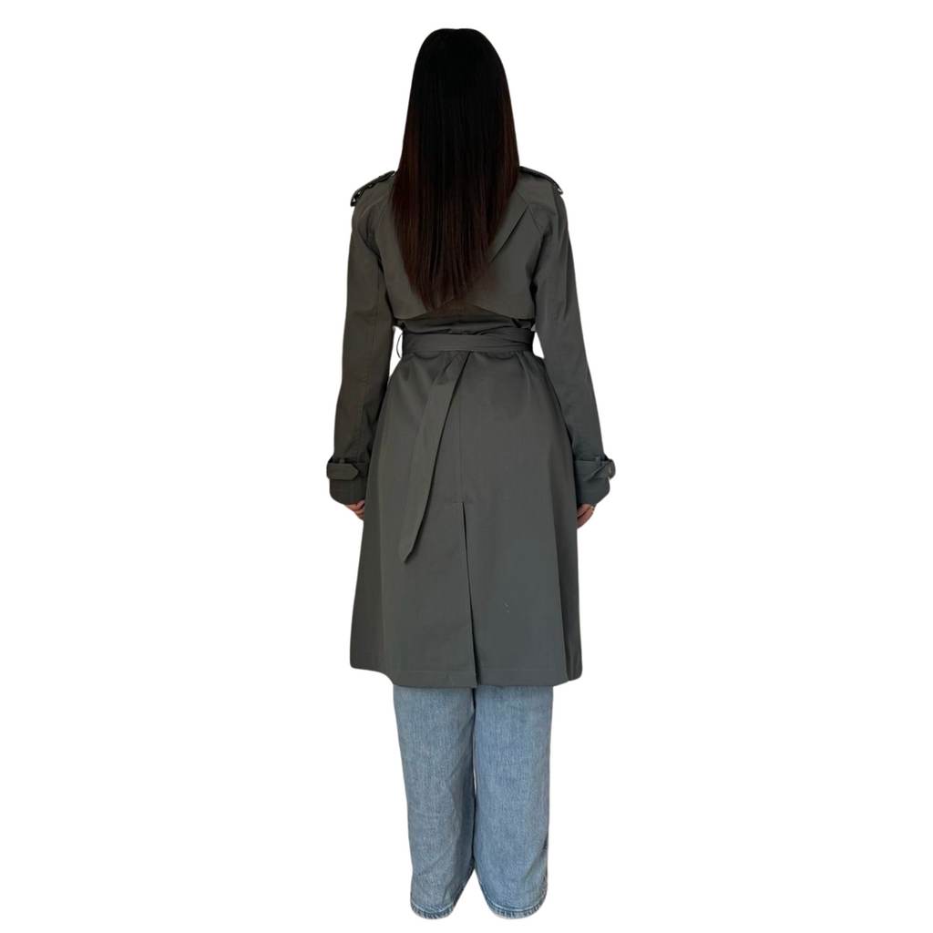 Classic trenchcoat midi, grijs (3)
