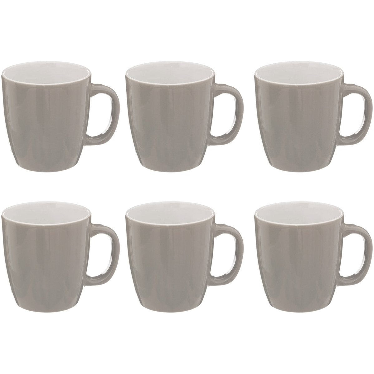 Colorama mokken met oor, grijs, set van 6 (18 cl)