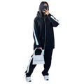 Comfy joggerset oversized met rits, zwart