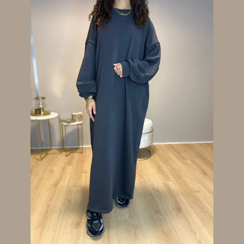 Comfy jurk met zakken, donkergrijs (2)