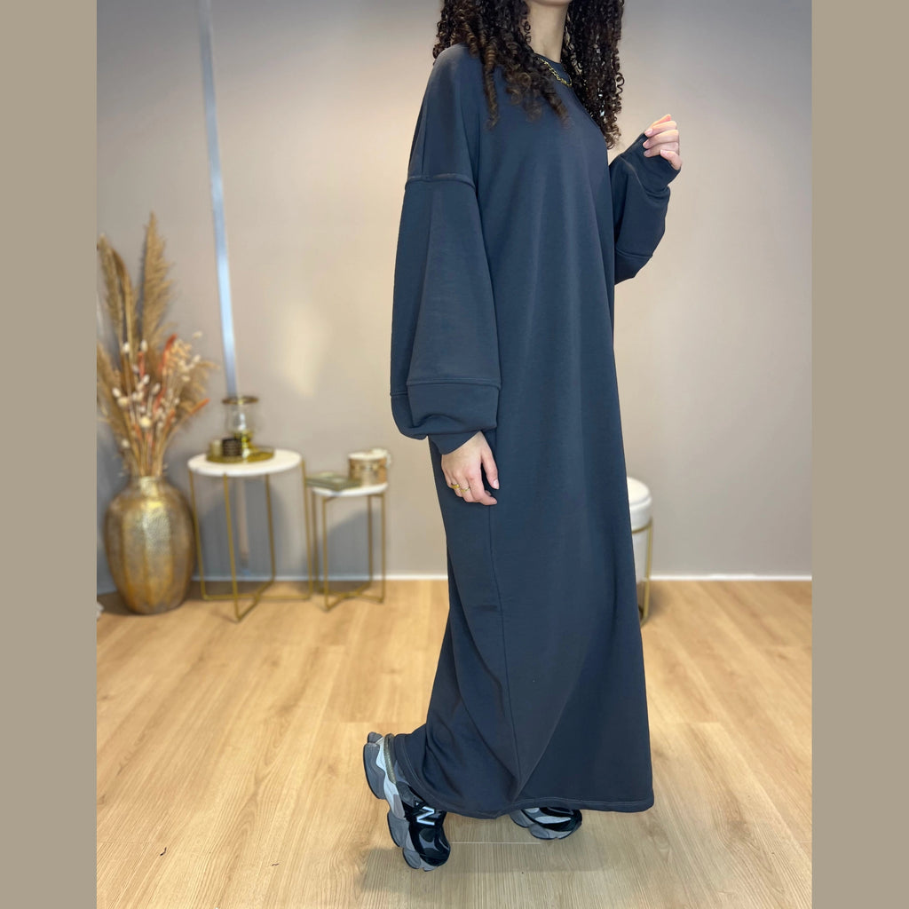 Comfy jurk met zakken, donkergrijs (3)