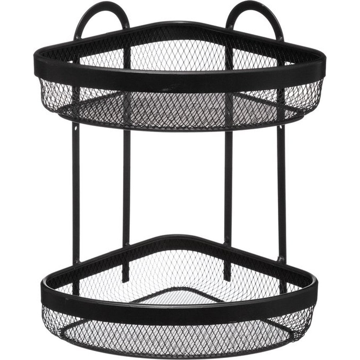 Doucherek 2 niveaus zwart, mesh, 23 x 23 x 33,5 cm