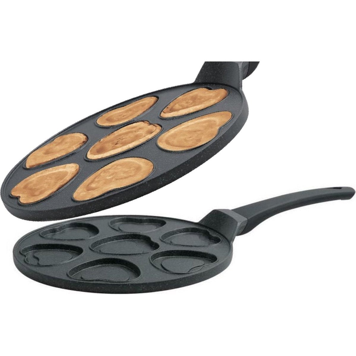 Pancake pan hartvorm met 7 holtes, marmeren antiaanbaklaag