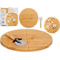 Pizzasnijplank van bamboe, Ø 35 cm, bruin