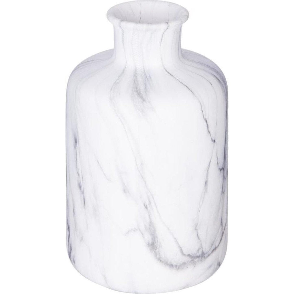 Vaas Marble in marmerlook, keramiek, wit, 17,5 cm