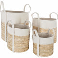 Rieten decoratiemanden met handvatten, set van 4 maten