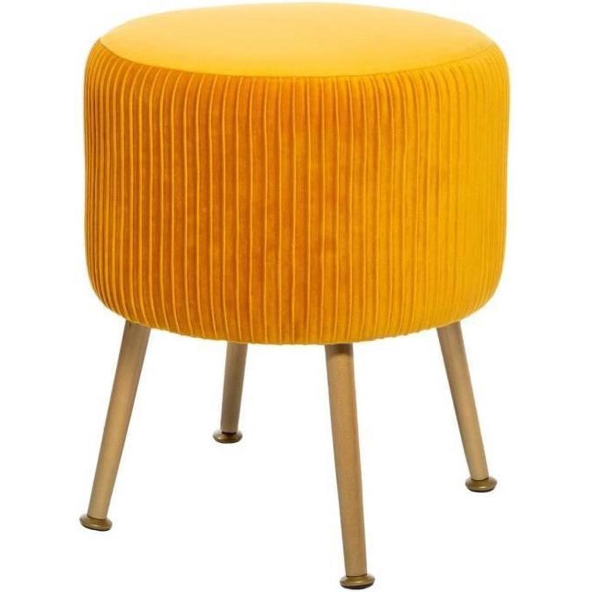 Atmosphera kruk Solaro van fluweel, geel, Ø 35 x H 41 cm