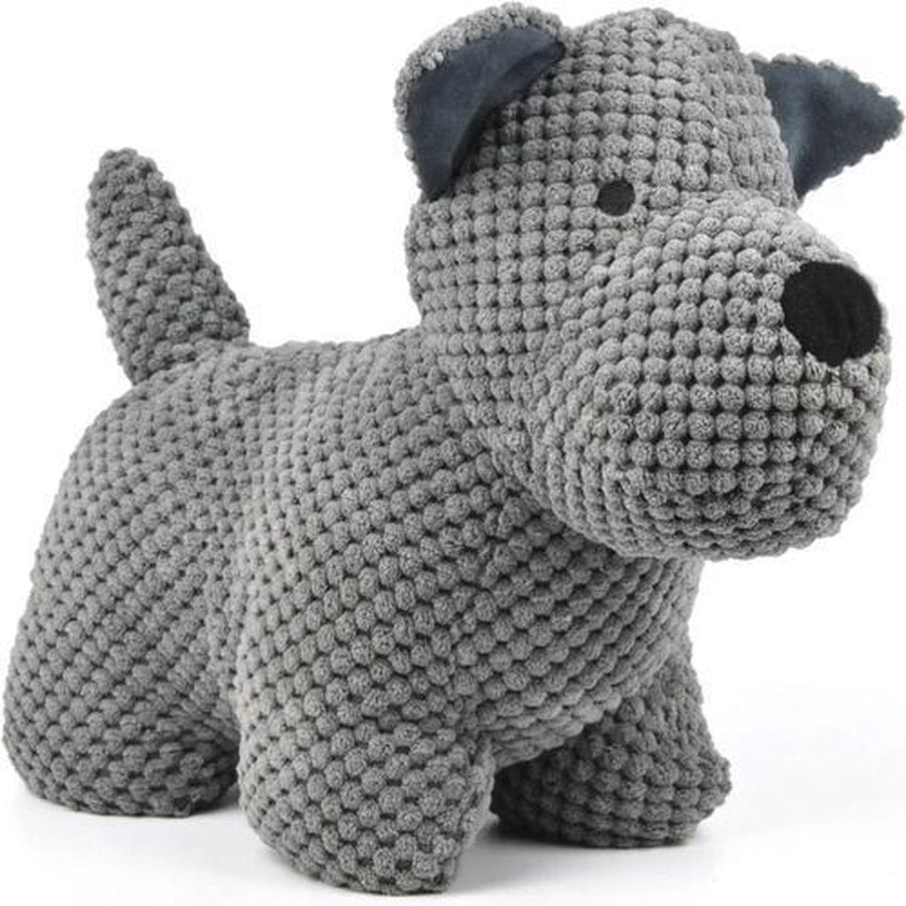 Deurstopper hond van pluche, grijs, 31 x 24 cm (2)