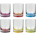 Tumblerglazen met gekleurde bodem, set van 6 (300 ml)