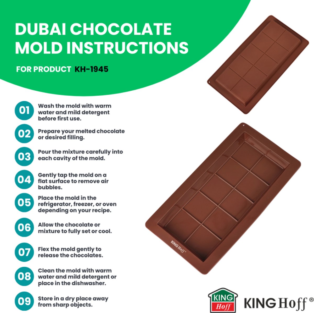Siliconen chocoladevorm Dubai-reep, 25 x 13,5 cm (5)
