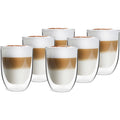 Dubbelwandige koffieglazen, set van 6, 325 ml