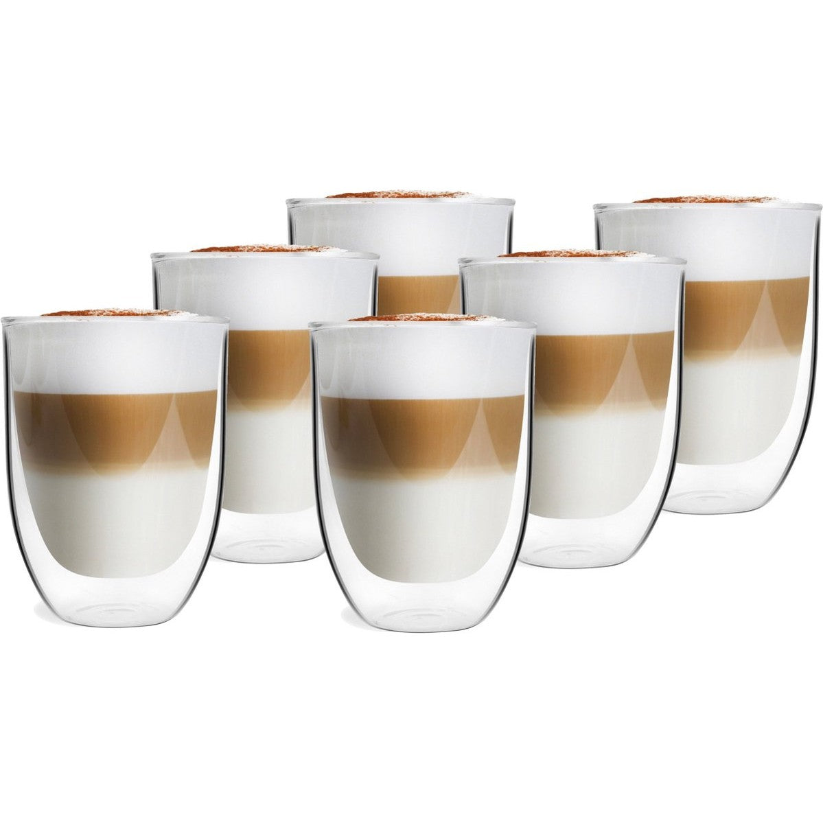 Dubbelwandige koffieglazen, set van 6, 325 ml