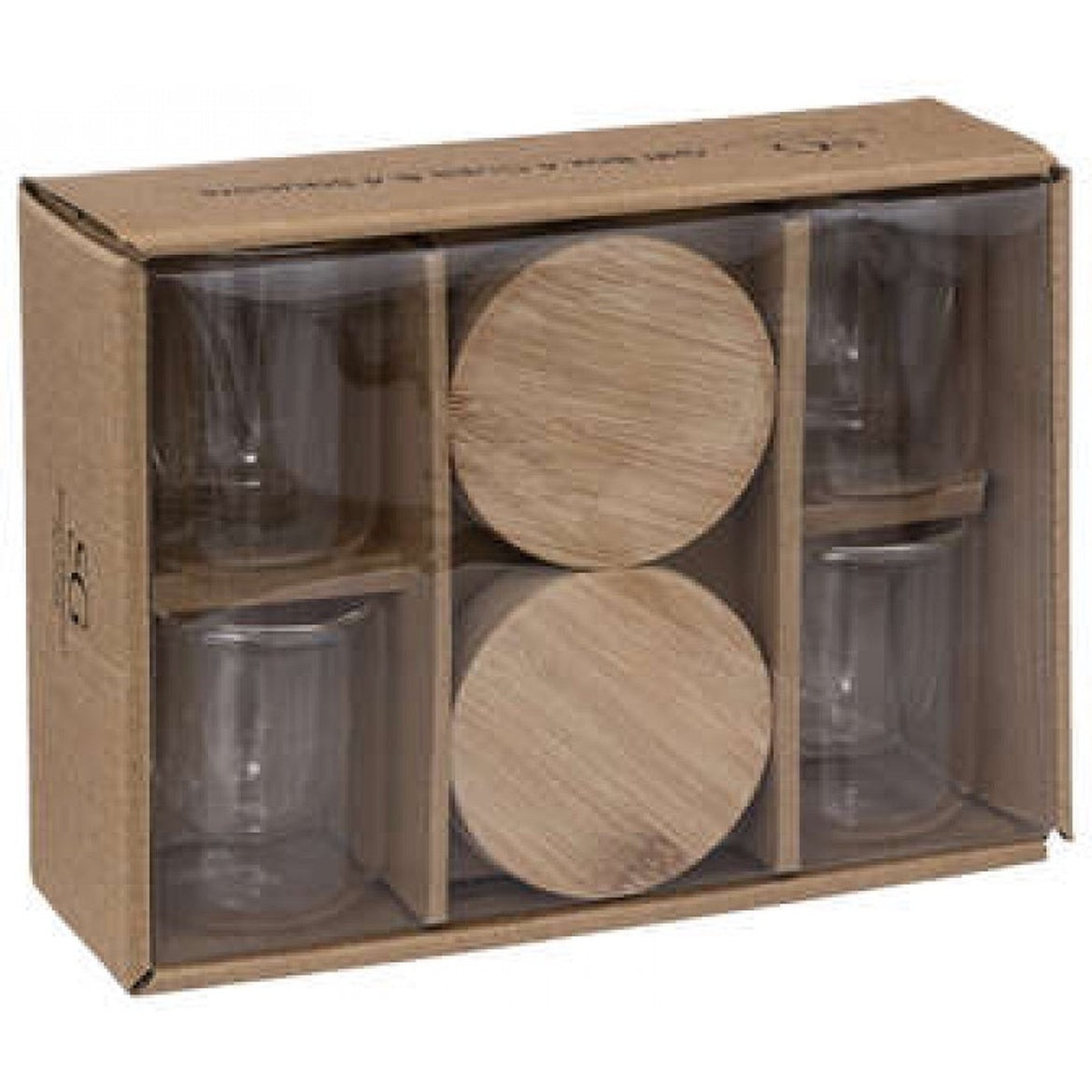 Dubbelwandige espressoglazen 80 ml, set van 4 met onderzetters