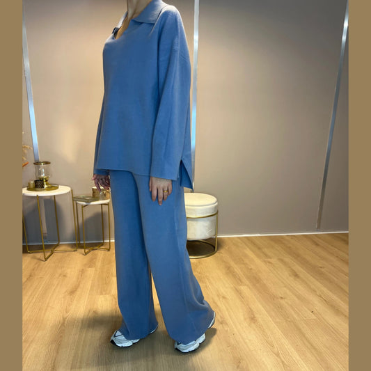 Elara Twinset - Blue - MODESTNOVA