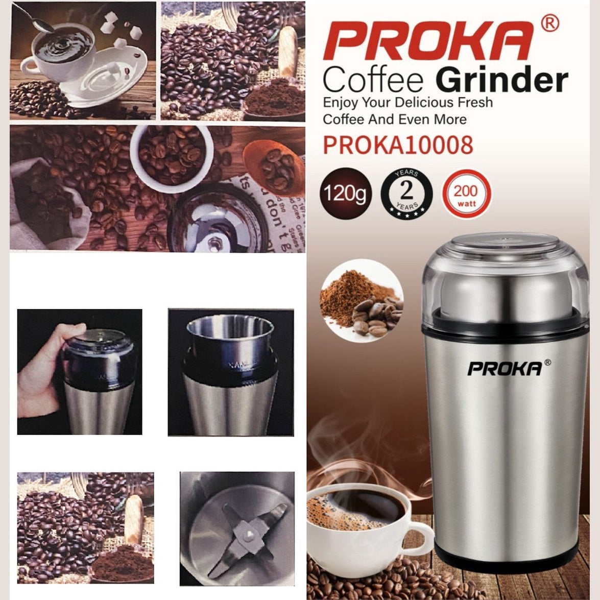 Elektrische koffiemolen rvs, 120 g
