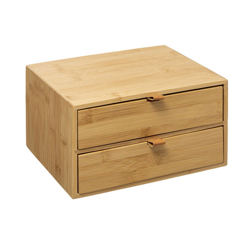 5Five bamboe bakjes met 2 lades, 25 x 14,5 x 20 cm