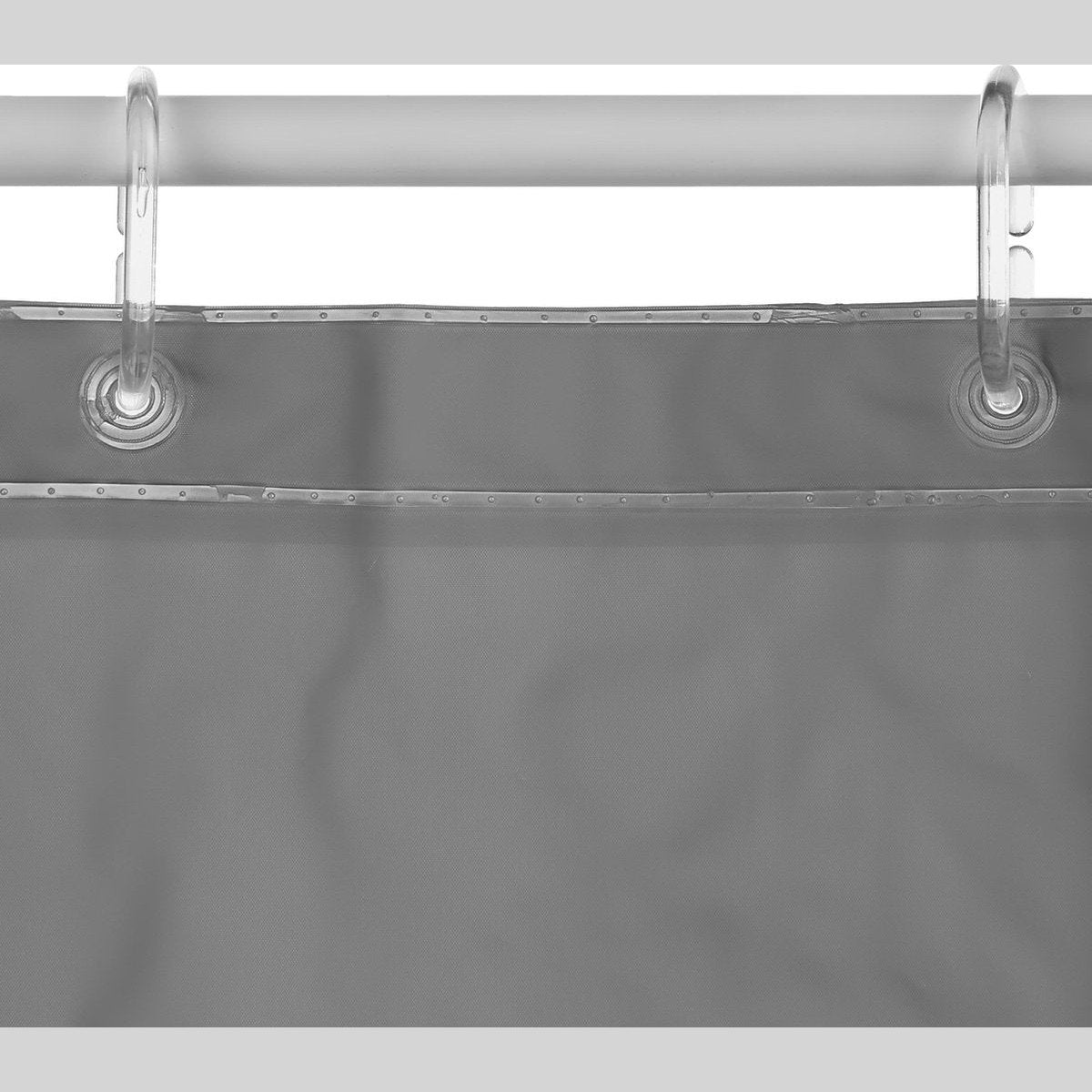 5Five douchegordijn grijs met ringen, 180 x 200 cm (3)