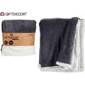 Fleece deken, grijs en wit, 130 x 170 cm