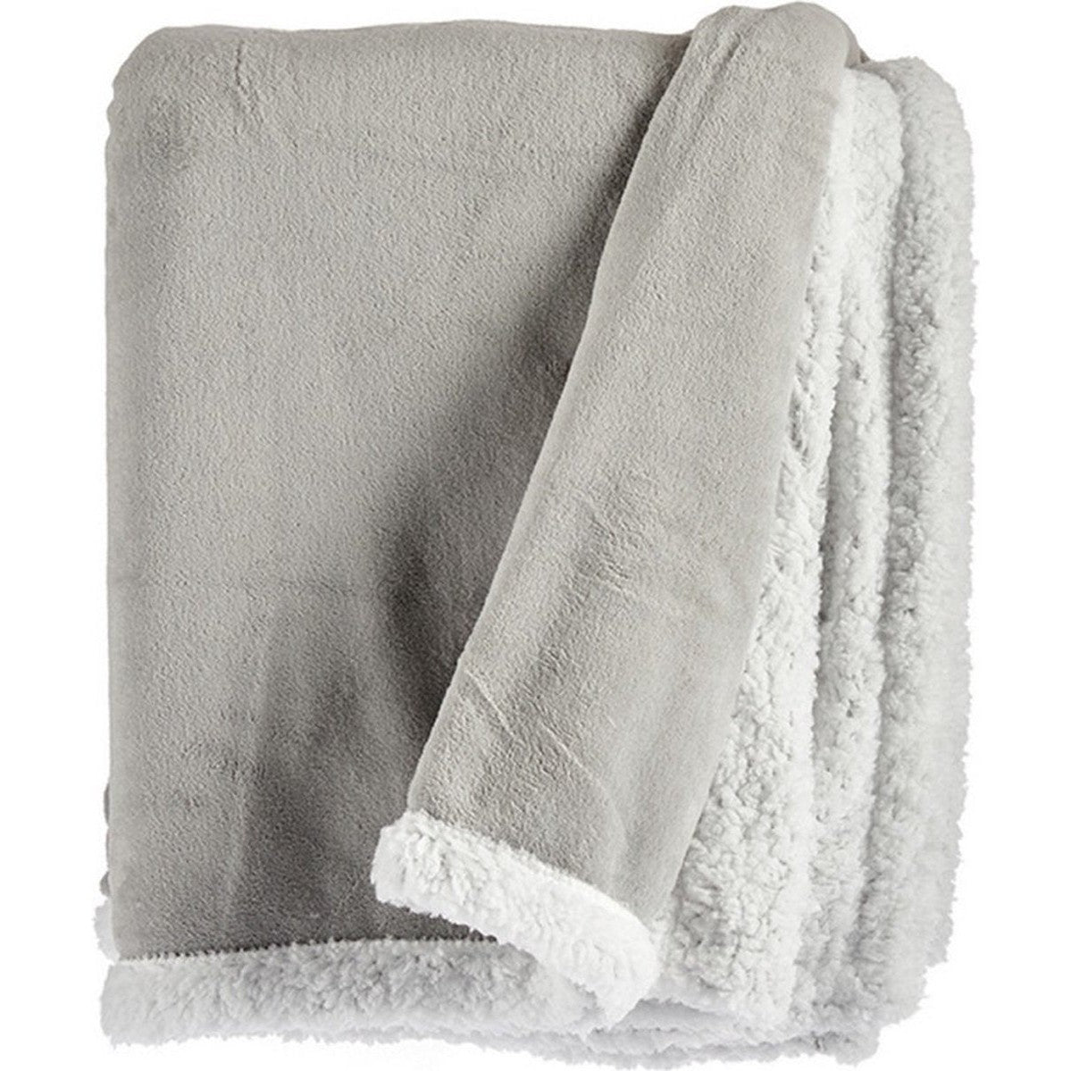 Fleece deken lichtgrijs/wit, 130 x 170 cm