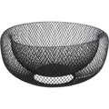 Fruitschaal rond van zwart metaal, 27 cm