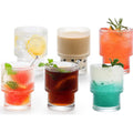 Geribbelde glazen 185 ml, set van 6, stapelbaar