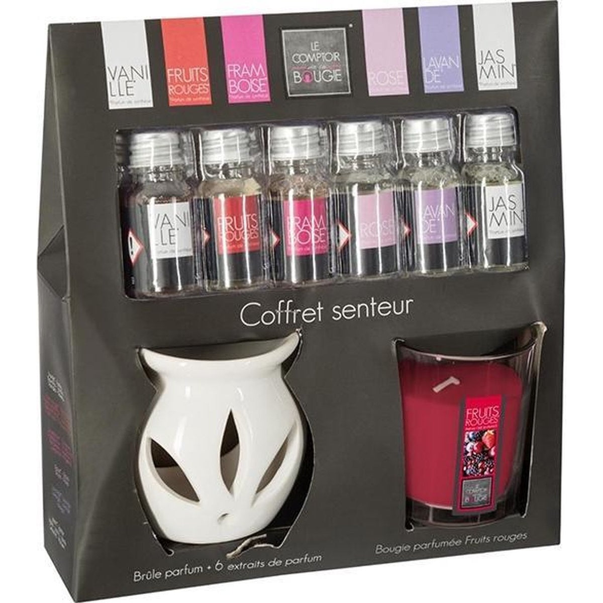 Atmosphera giftset geurkaars, oliebrander en 6 geurolies, 8-delig