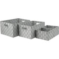 5Five gevlochten opbergmanden van polyester, grijs, set van 4