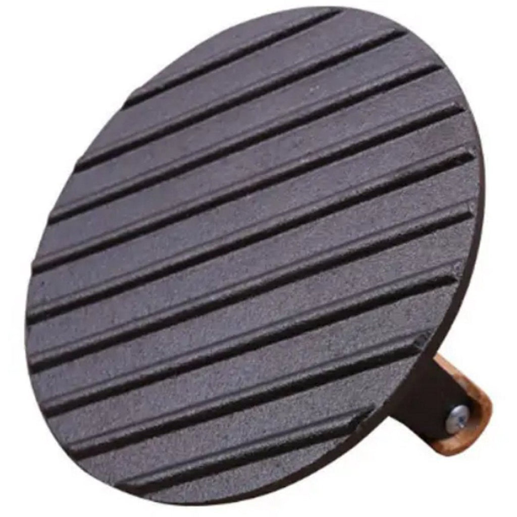 Gietijzeren hamburgerpress XL met houten handvat, rond, 17,5 cm (4)