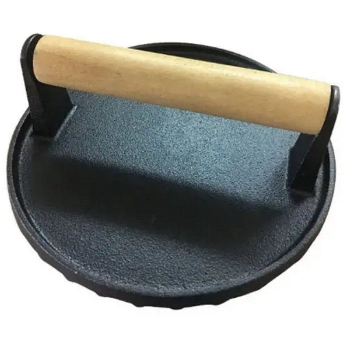 Gietijzeren hamburgerpress XL met houten handvat, rond, 17,5 cm (5)