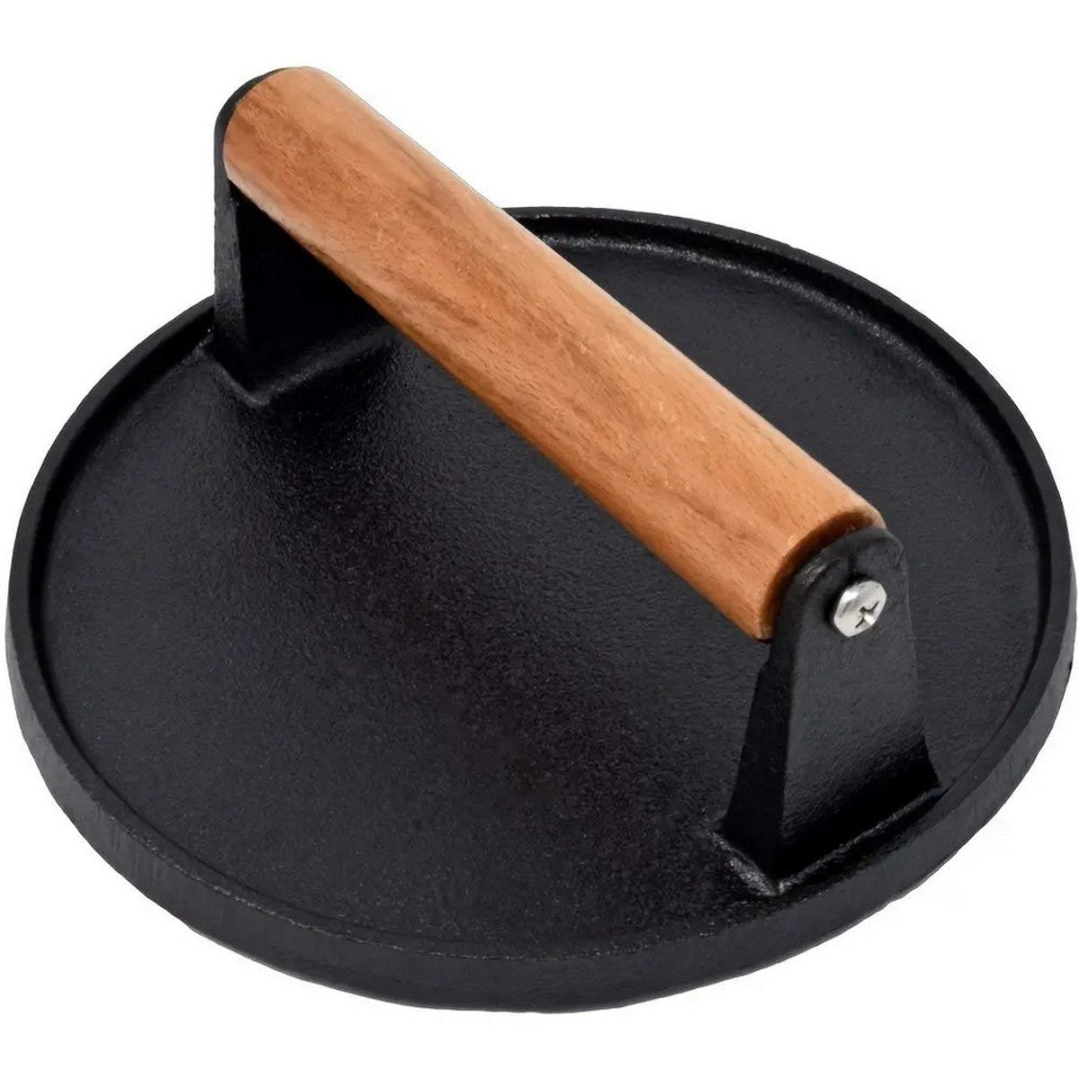 Gietijzeren hamburgerpress XL met houten handvat, rond, 17,5 cm (6)