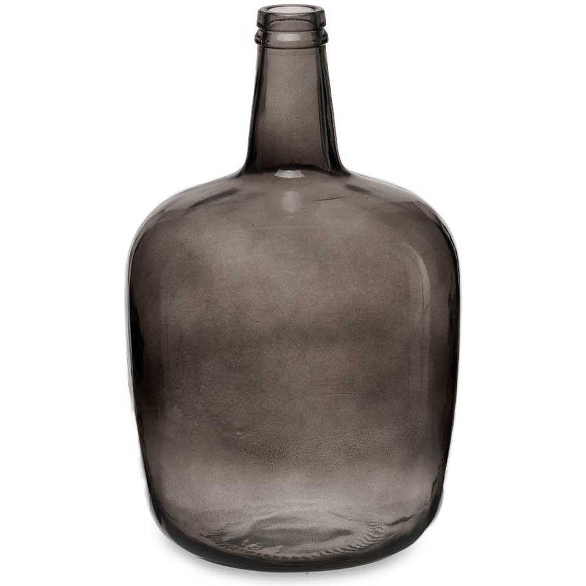 Giftdecor bloemenvaas fles, grijs transparant glas, 22 x 39 cm