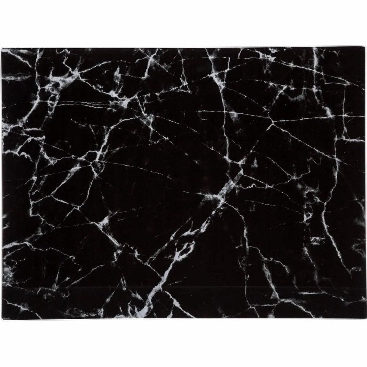 Glazen snijplank met marmermotief, 40 x 30 cm, zwart