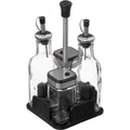 Glazen kruidenpotten, zwart, set van 4