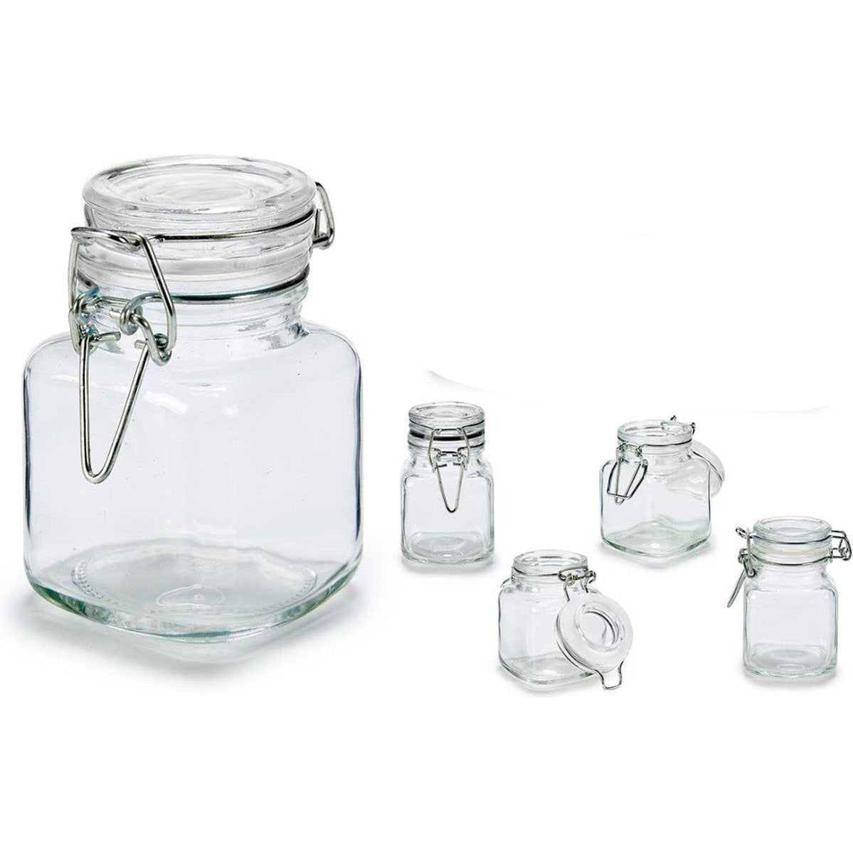 Glazen potjes transparant, 5 stuks, 90 ml