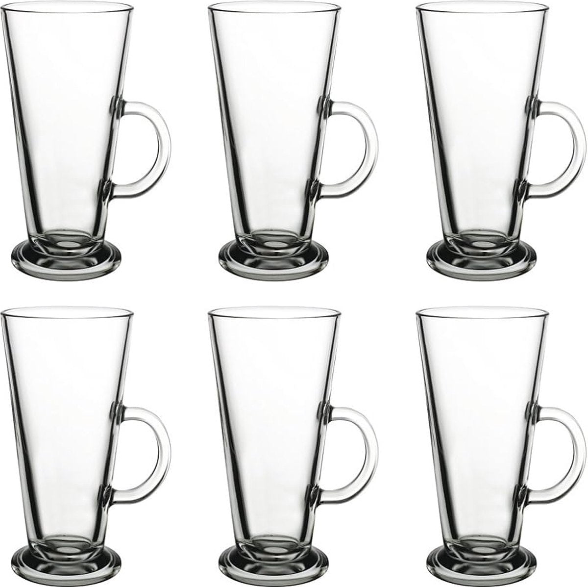 Latte macchiatoglazen met handvat, set van 6