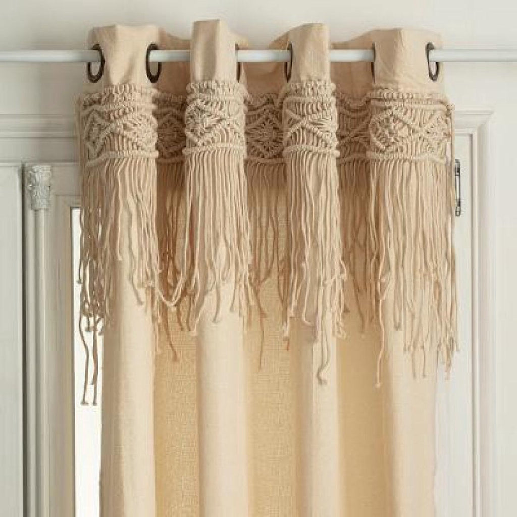 Atmosphera macramé gordijn Rituel, beige, 140 x 260 cm