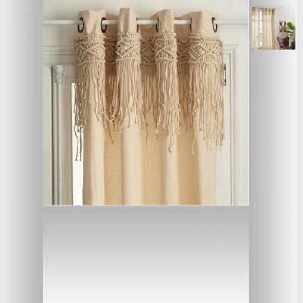 Atmosphera macramé gordijn Rituel, beige, 140 x 260 cm (2)