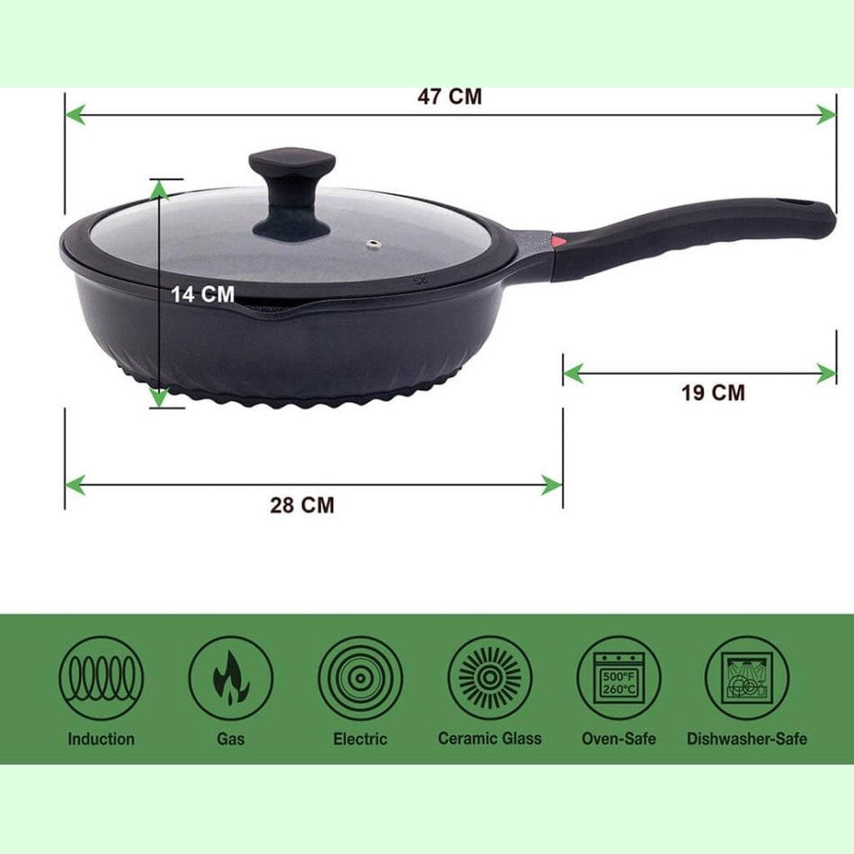 Hakal Greblon hapjespan 30 cm met deksel, inductie (4)