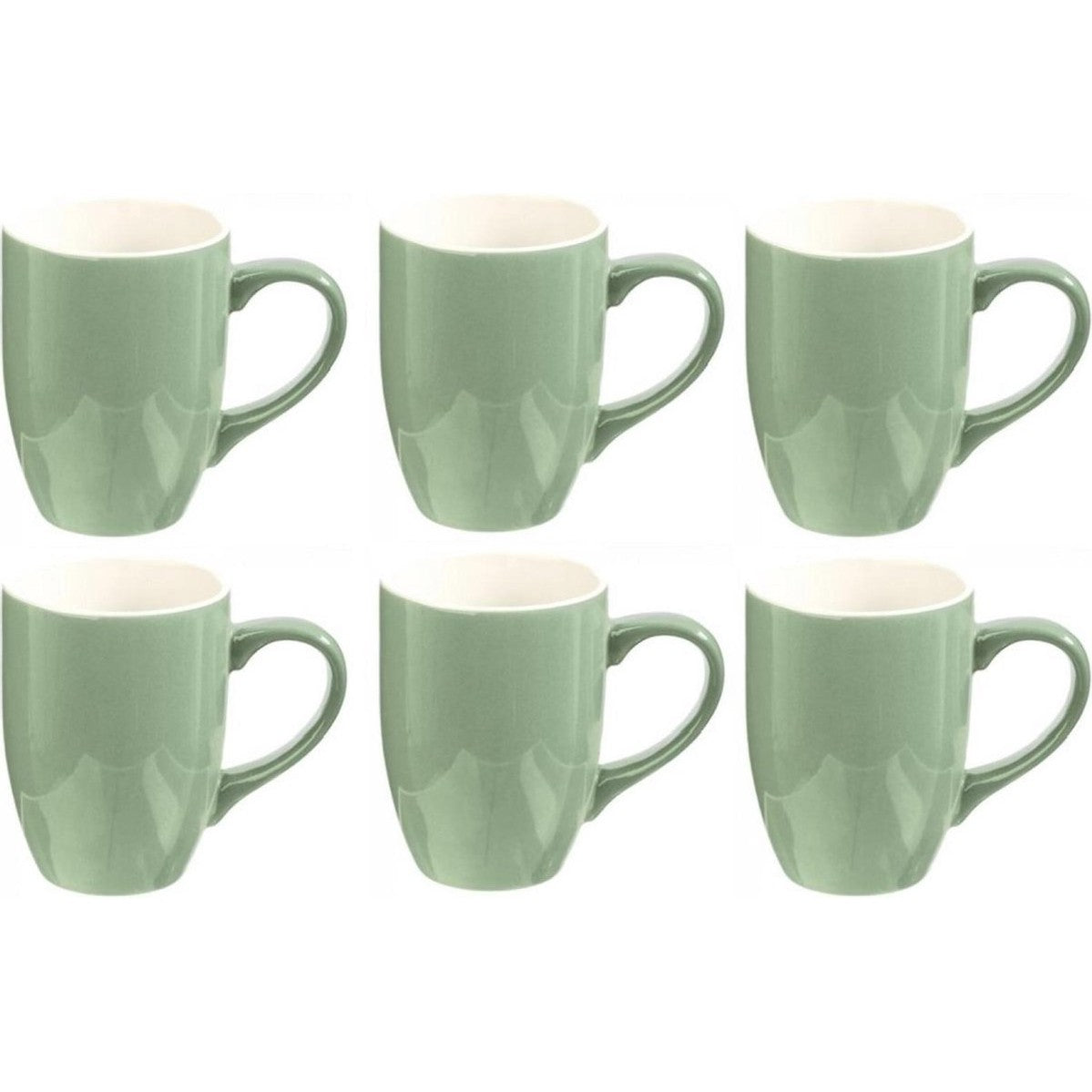 Secret de Gourmet koffiemokken mintgroen 360 ml, set van 6