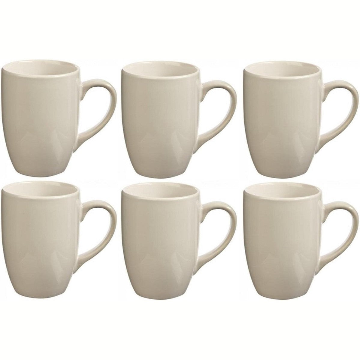 Secret de Gourmet koffiemokken wit 360 ml, set van 6