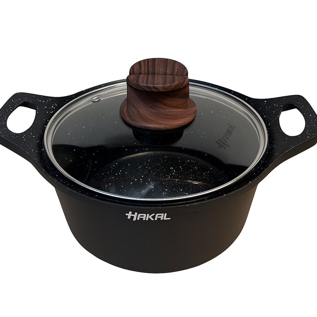 Hakal gietaluminium kookpan met glazen deksel, 20 cm (3)
