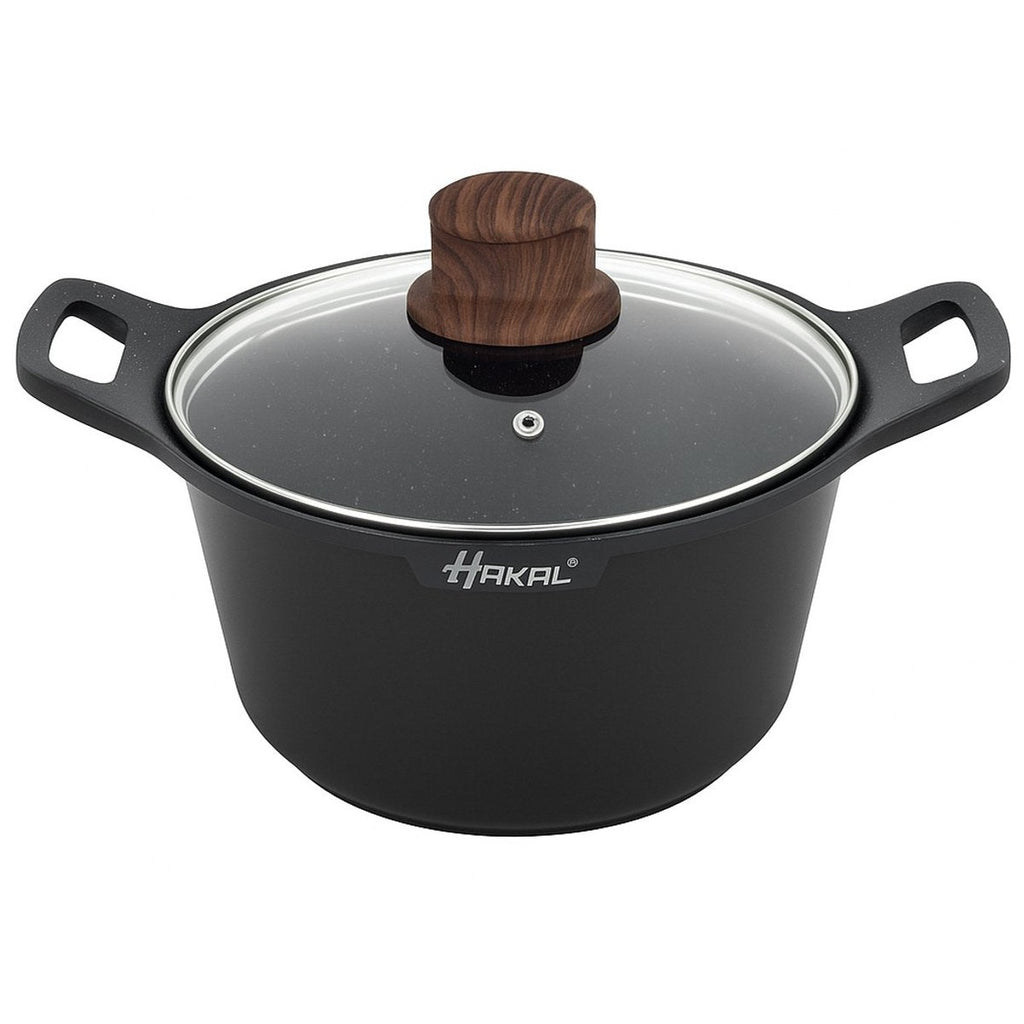 Hakal gietaluminium kookpan met glazen deksel, 28 cm (2)