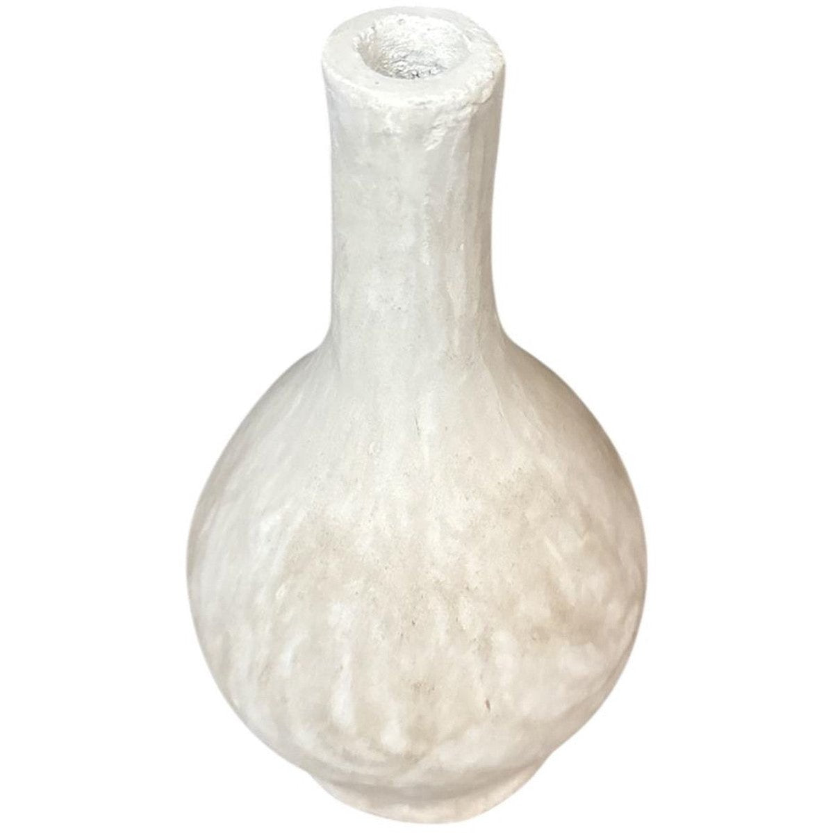 Handgemaakte witte keramieken vaas, 32 cm, mat (4)