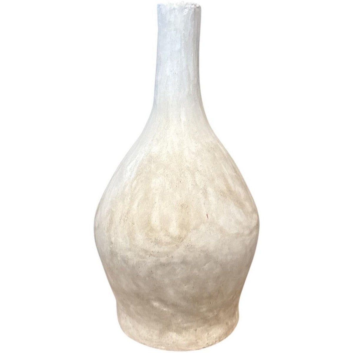 Handgemaakte witte keramieken vaas, 32 cm, mat (3)