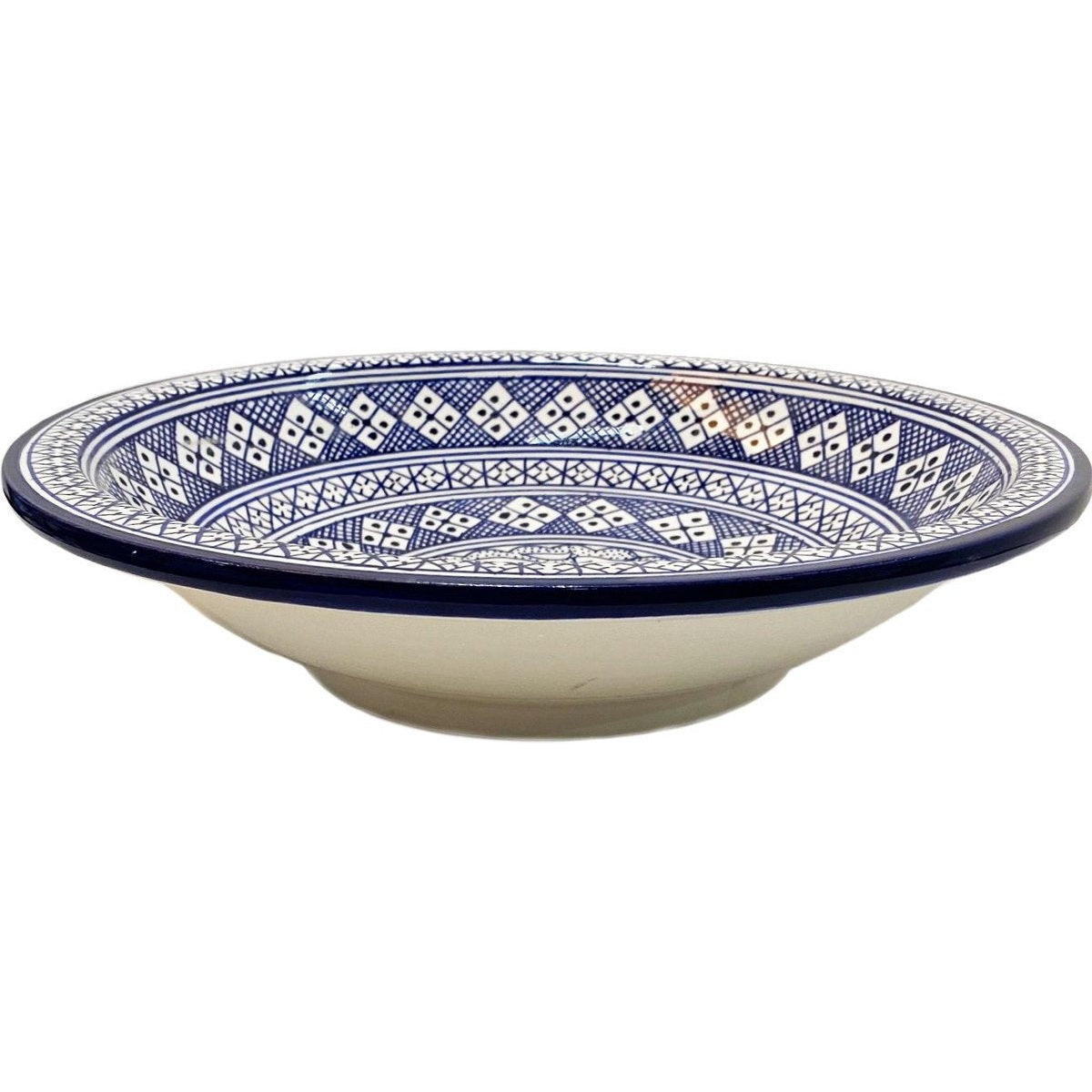 Marokkaanse keramische schaal Fès, handbeschilderd, Ø 35 cm