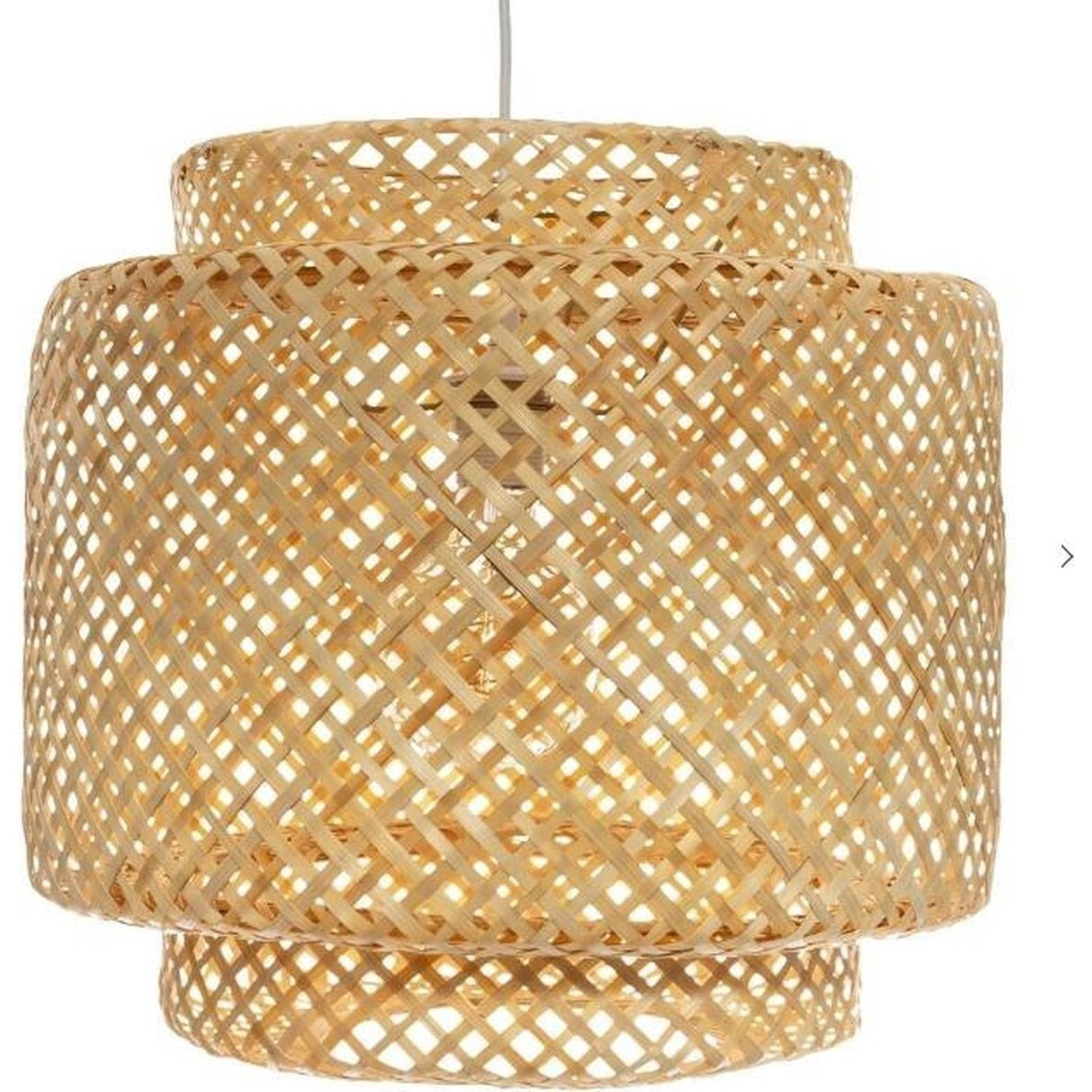 Hanglamp van gevlochten bamboe, 40 x 38 cm